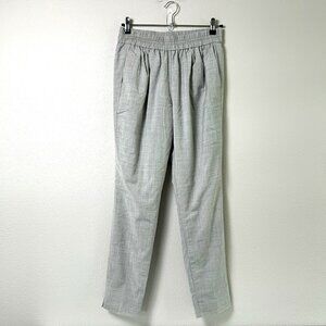 J Crew Harlow Pull On Pants Womens 8 Gray Wool Blend Lined Elastic Waist B5604